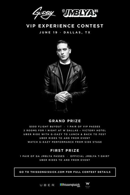 [GIVEAWAY] Hangout and Have Dinner With G-Eazy Before Going to JMBLYA Music Festival