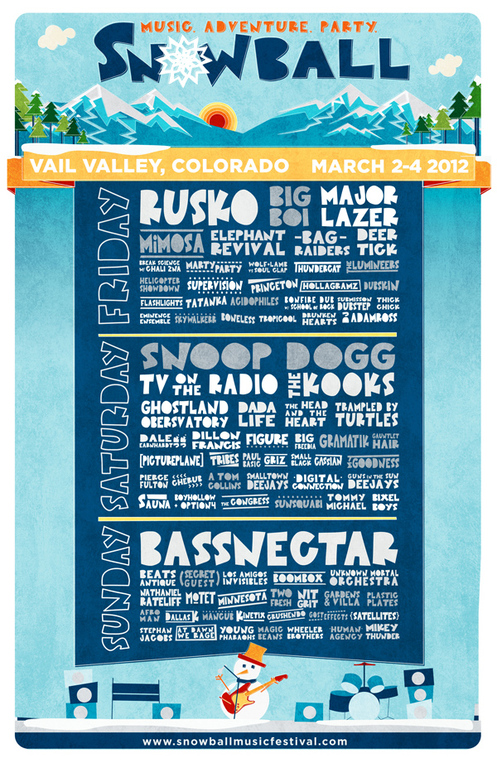 SnowBall Music Festival 2012 Full Lineup : Bassnectar