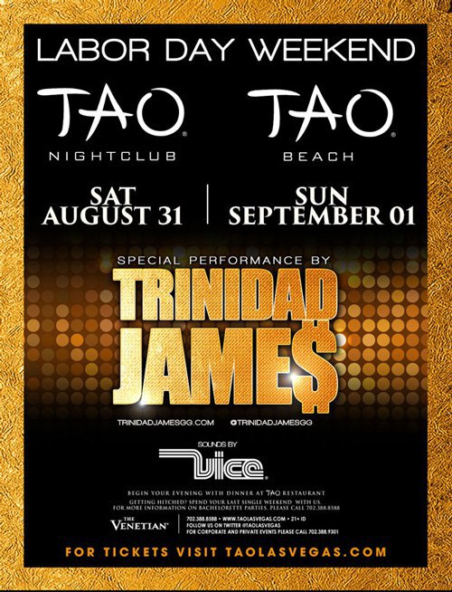 Win a VIP table with bottles to Trinidad James at TAO Las Vegas for Labor Day Weekend