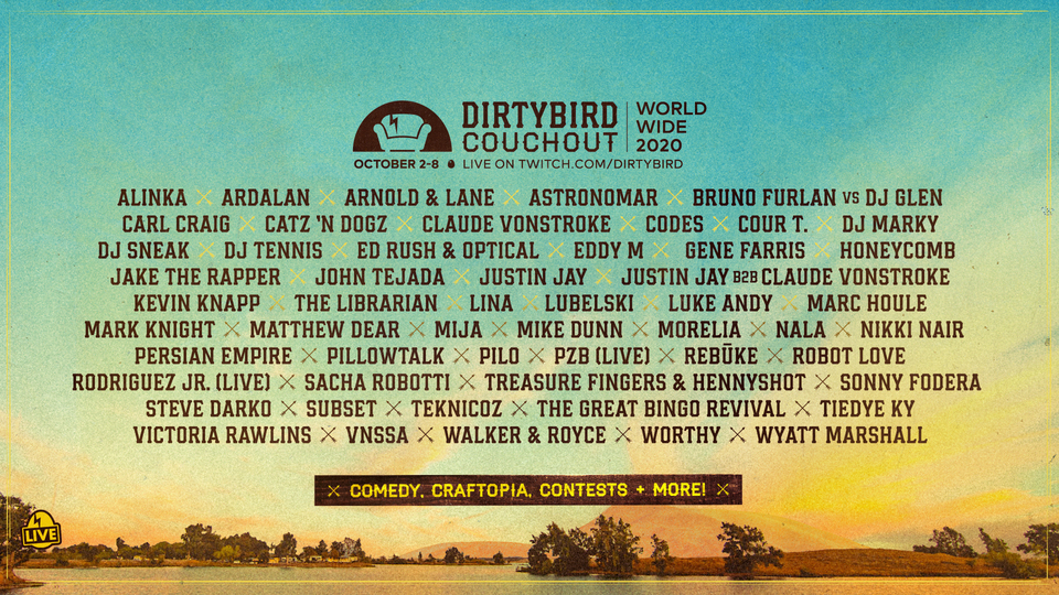 Dirtybird ‘Couchout’ reveals full lineup ahead of virtual event: Walker & Royce, Mija, Sonny Fodera, and moreCouchout Lineup FB Cover V1